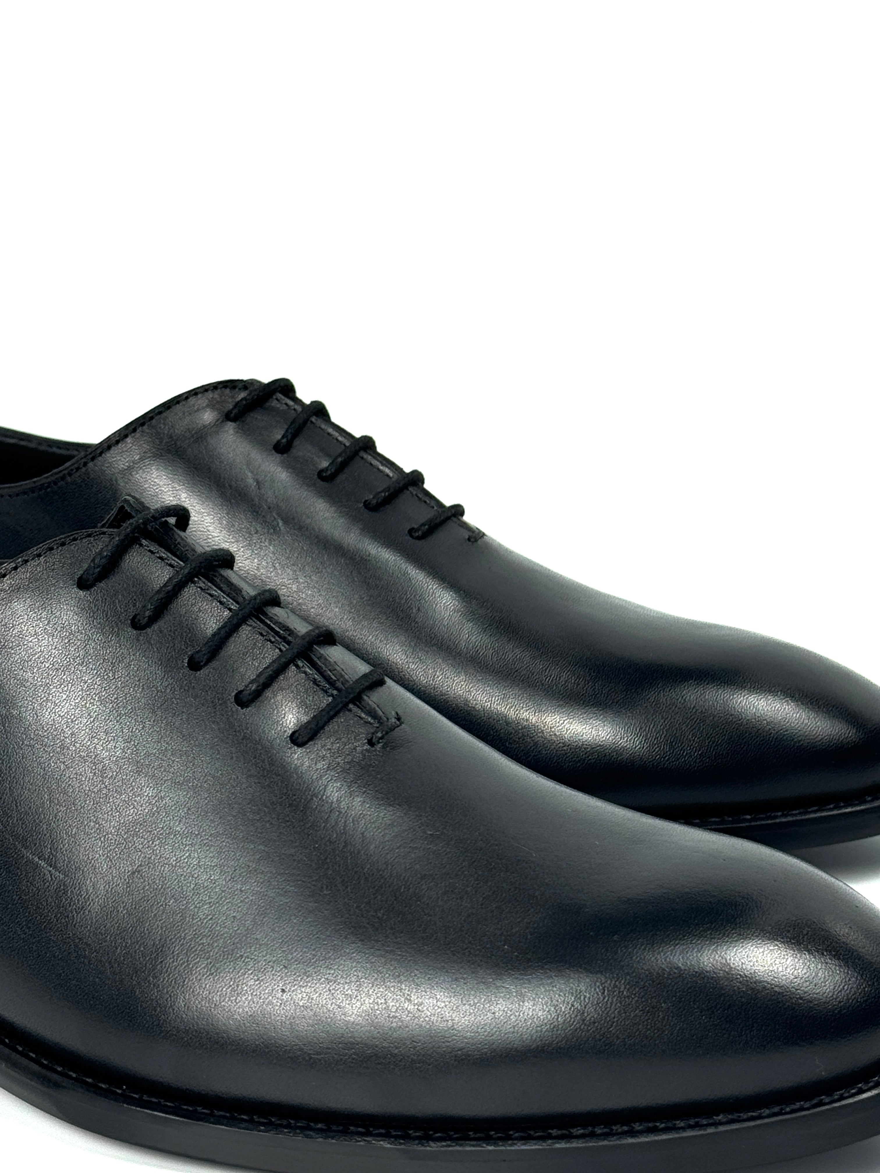 Silingech Black Calf Leather Oxford Shoes